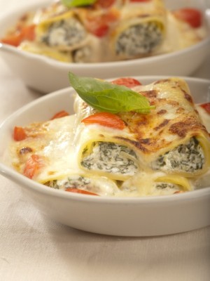 Cannelloni z serem ricotta i szpinakiem